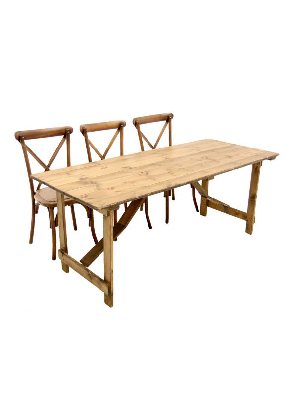 Rustic Folding Table (6ft x 2ft 6) - Image 2
