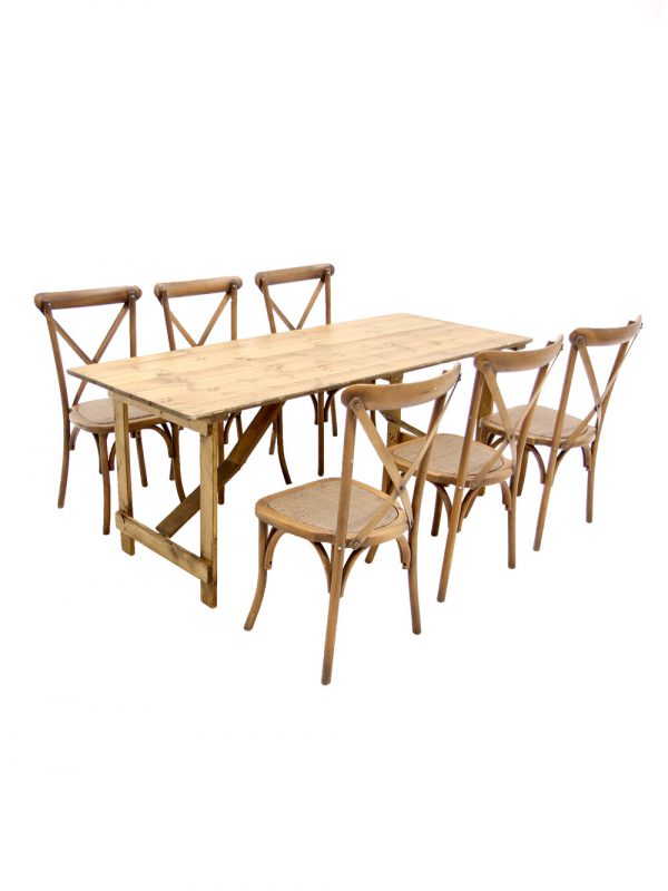 Rustic Folding Table (6ft x 2ft 6) - Image 3