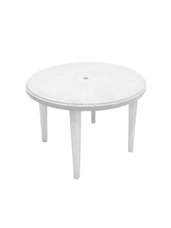 White Plastic Garden Table
