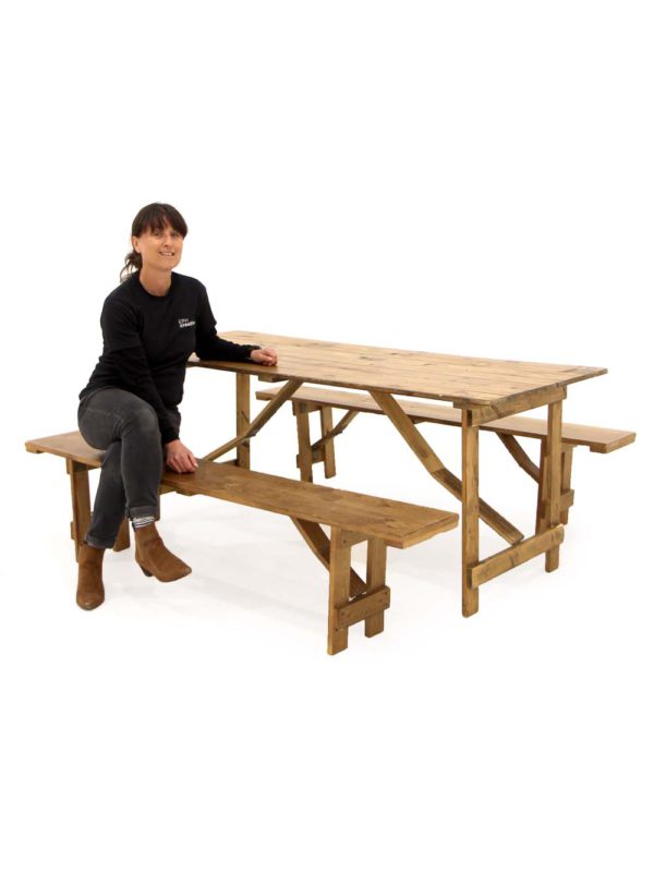 6ft Long Rustic Bench - Image 4